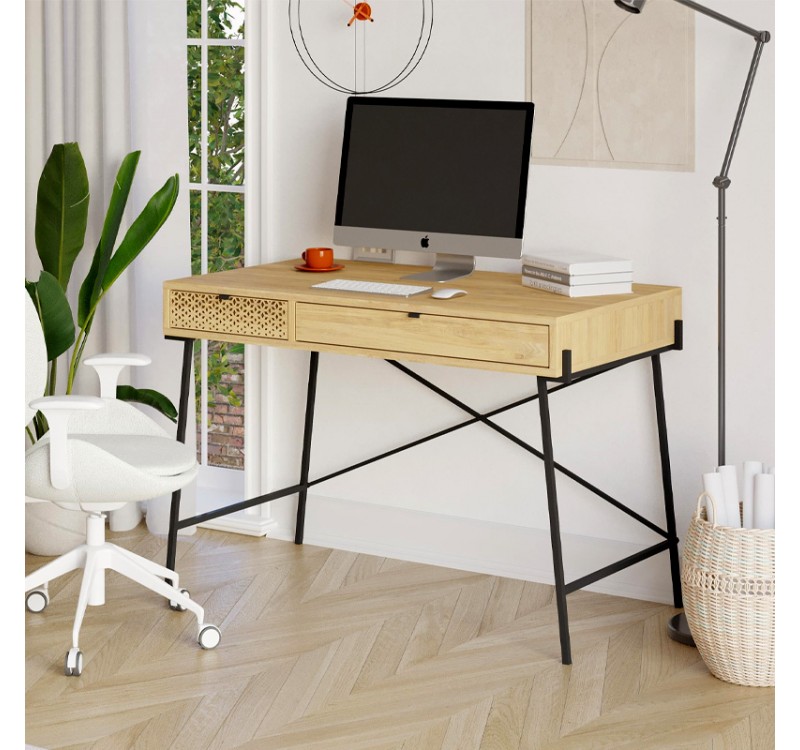 Γραφείο εργασίας Naive Megapap χρώμα sapphire oak 113,4x60x77,5εκ.