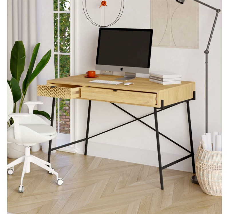 Γραφείο εργασίας Naive Megapap χρώμα sapphire oak 113,4x60x77,5εκ.