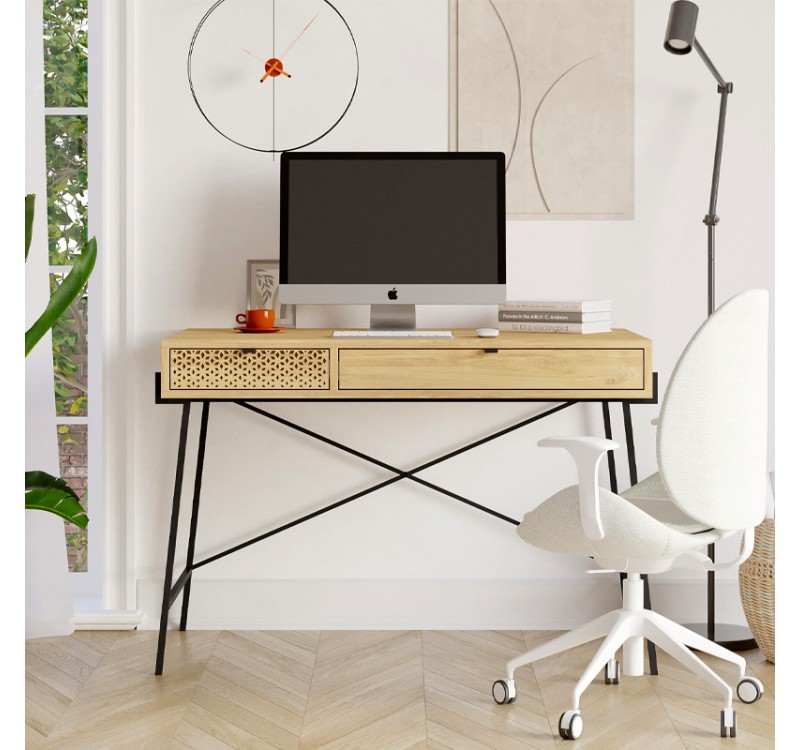 Γραφείο εργασίας Naive Megapap χρώμα sapphire oak 113,4x60x77,5εκ.