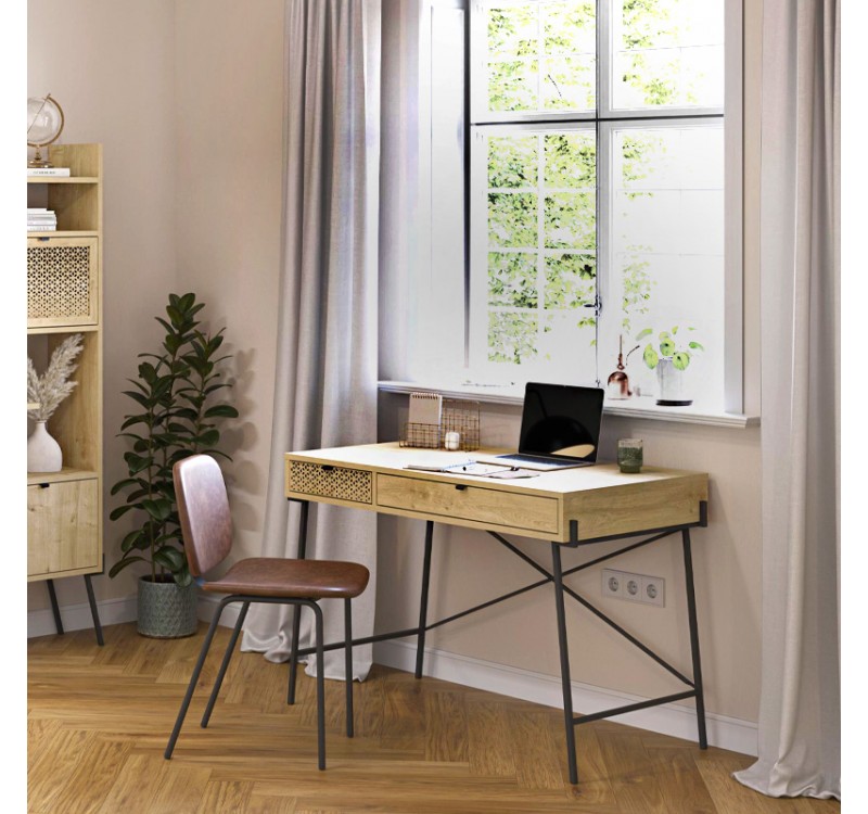 Γραφείο εργασίας Naive Megapap χρώμα sapphire oak 113,4x60x77,5εκ.