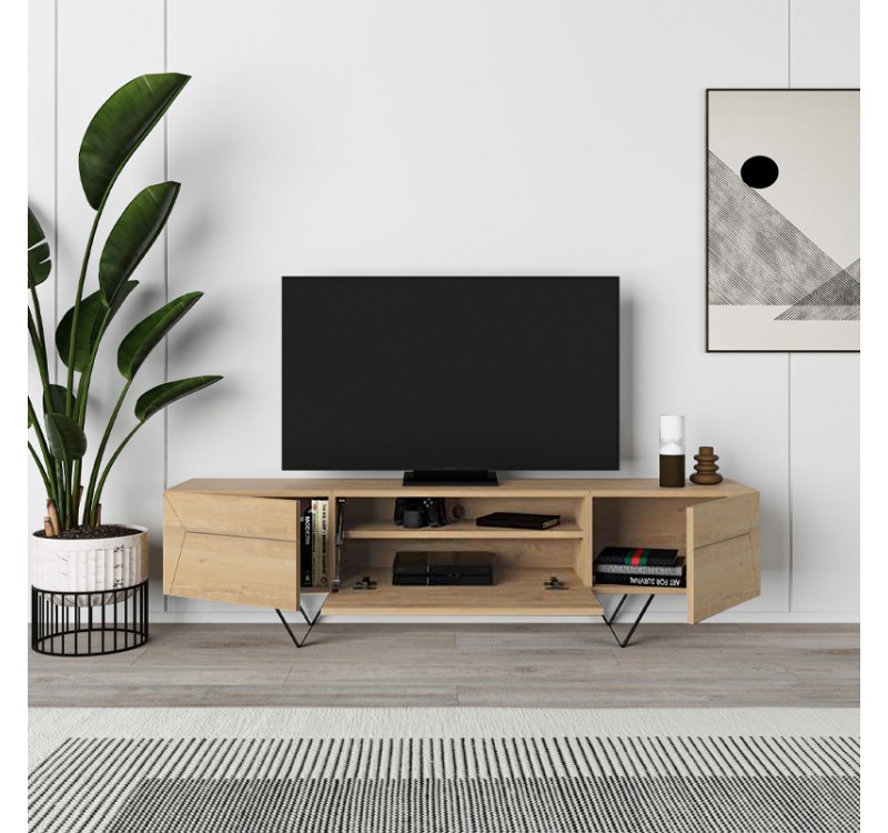Έπιπλο τηλεόρασης Jacomen Megapap χρώμα sapphire oak 160x35x43εκ.