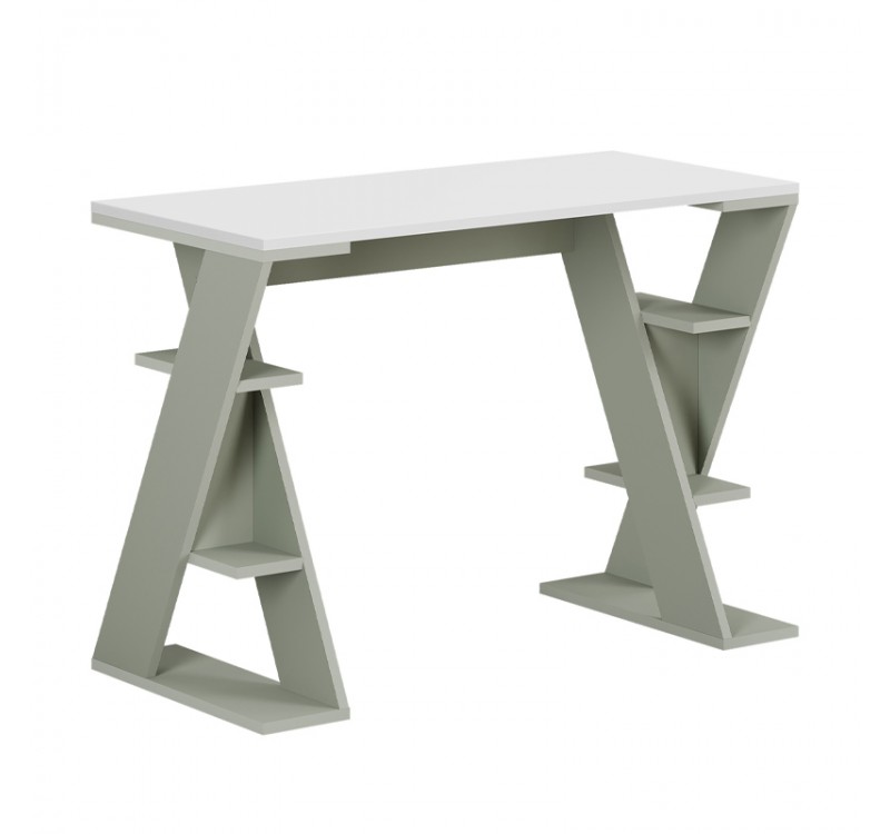 Γραφείο εργασίας Papillon Megapap χρώμα ash green - λευκό 106x50x75εκ