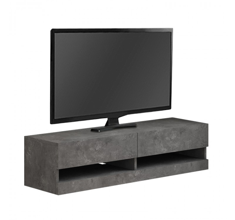 Έπιπλο τηλεόρασης επιτοίχιο Moon Megapap με LED χρώμα γκρι ρετρό 120x33,8x30εκ.