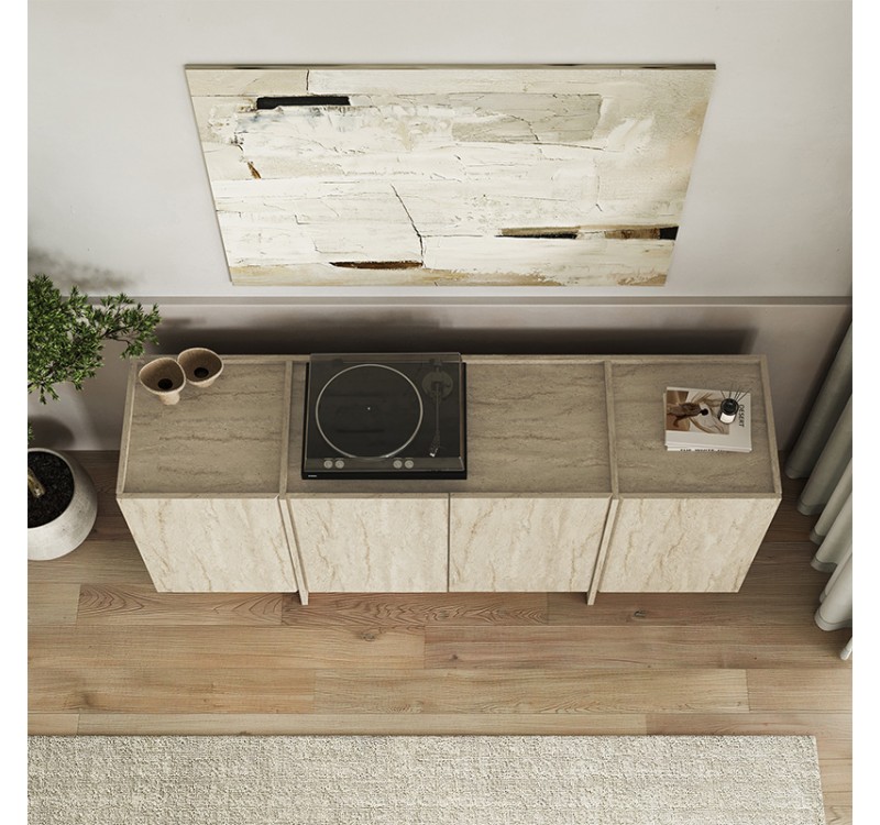 Μπουφές Dorma Megapap χρώμα travertine 180x45x80,2εκ.