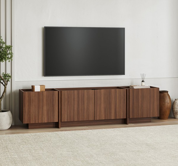 Έπιπλο τηλεόρασης Lowen Megapap χρώμα καρυδί milano 180x35x46,2εκ.