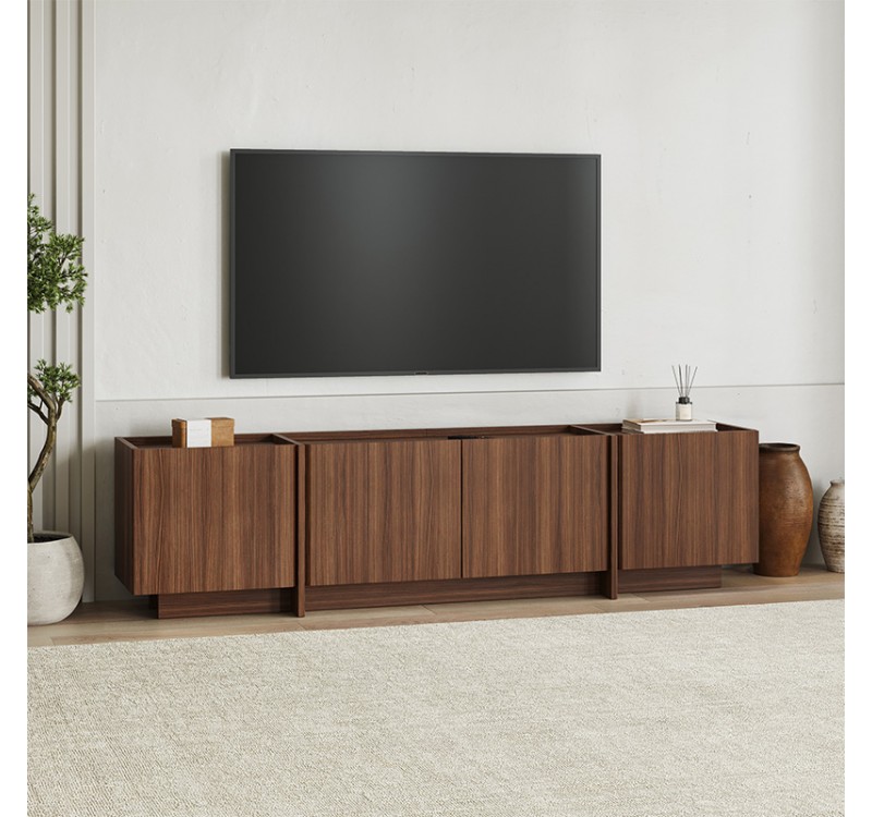 Έπιπλο τηλεόρασης Lowen Megapap χρώμα καρυδί milano 180x35x46,2εκ.