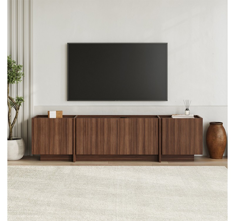 Έπιπλο τηλεόρασης Lowen Megapap χρώμα καρυδί milano 180x35x46,2εκ.