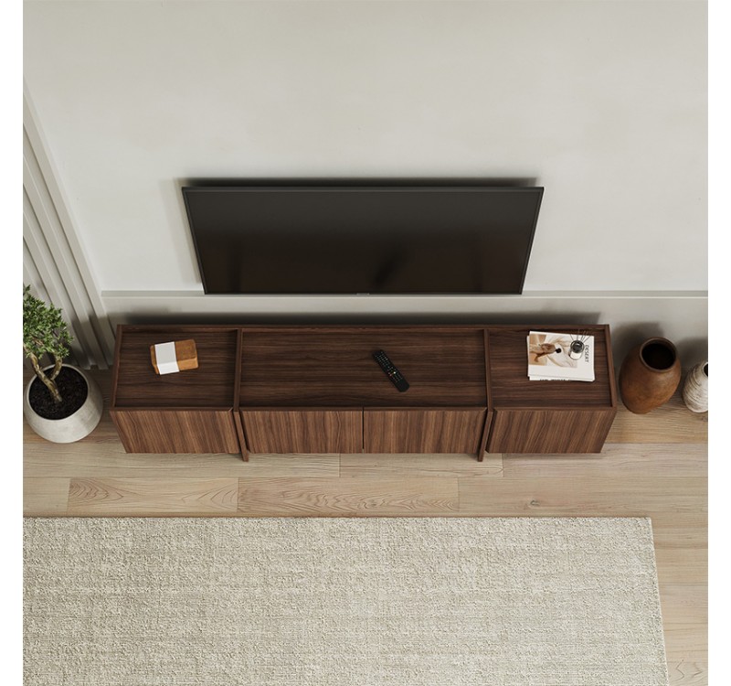 Έπιπλο τηλεόρασης Lowen Megapap χρώμα καρυδί milano 180x35x46,2εκ.