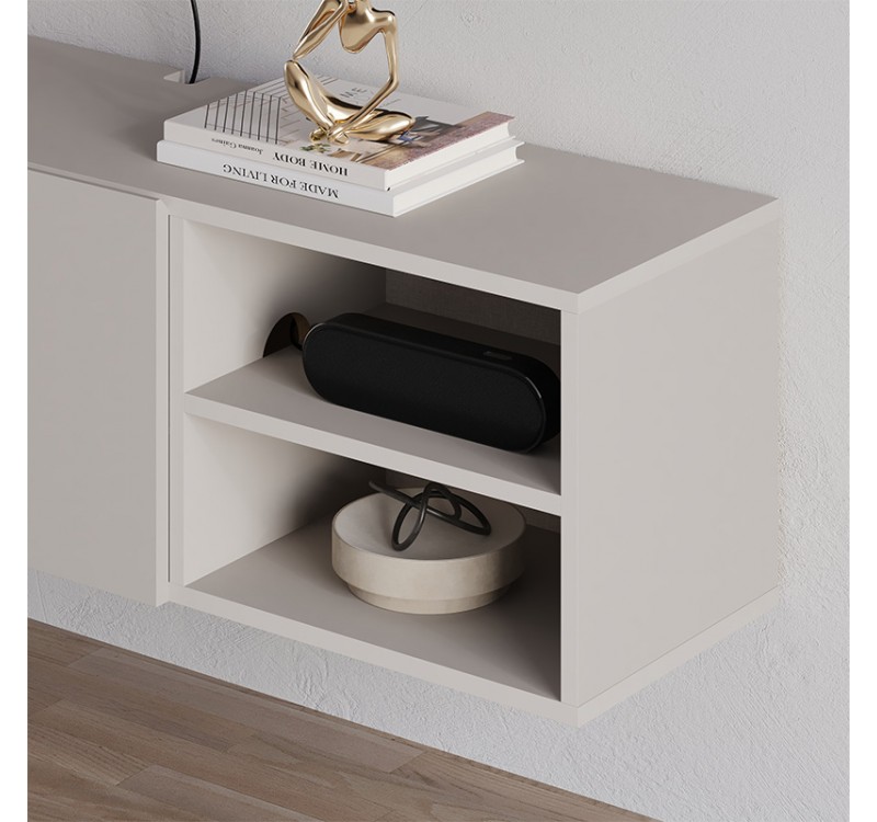 Έπιπλο τηλεόρασης επιτοίχιο Conrad Megapap χρώμα sandstone 140x35x38εκ.