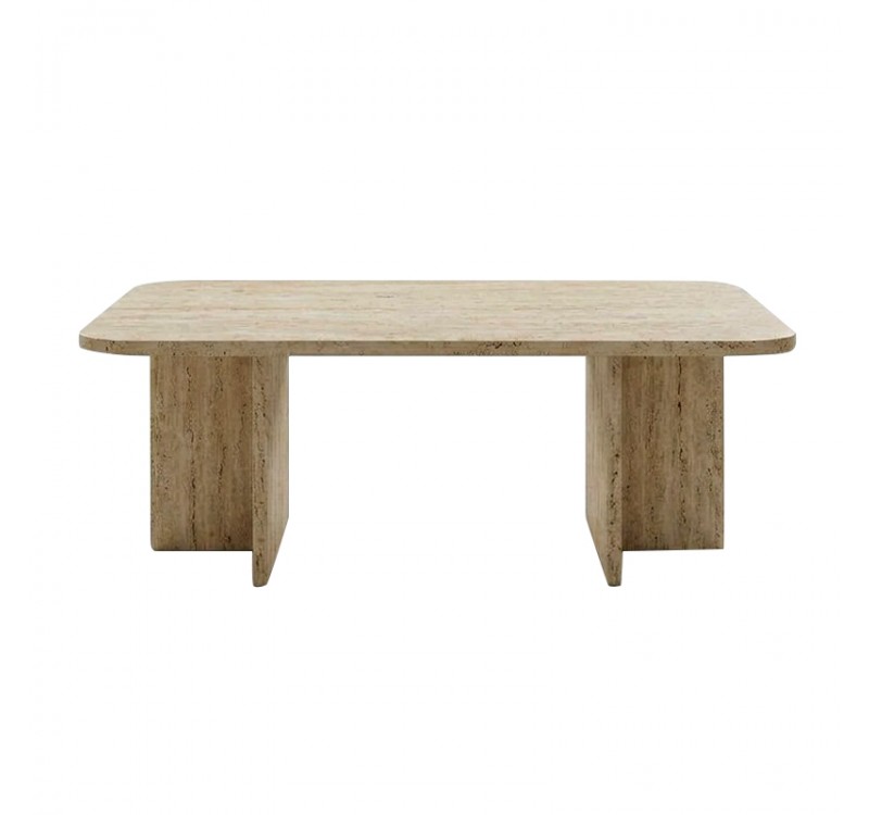 Τραπεζάκι σαλονιού Hillary Megapap χρώμα travertine 100x60x41,8εκ.