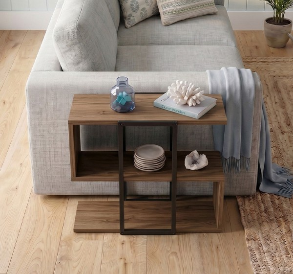 Τραπεζάκι βοηθητικό Homia Megapap χρώμα καρυδί Ud 56x25x56,5εκ.