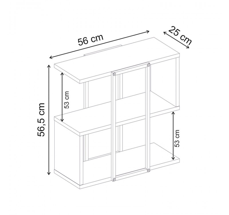 Τραπεζάκι βοηθητικό Homia Megapap χρώμα καρυδί Ud 56x25x56,5εκ.
