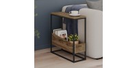 Τραπεζάκι βοηθητικό Lido Megapap χρώμα καρυδί Ud 60x22x62εκ.