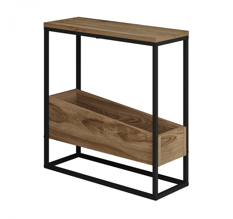 Τραπεζάκι βοηθητικό Lido Megapap χρώμα καρυδί Ud 60x22x62εκ.