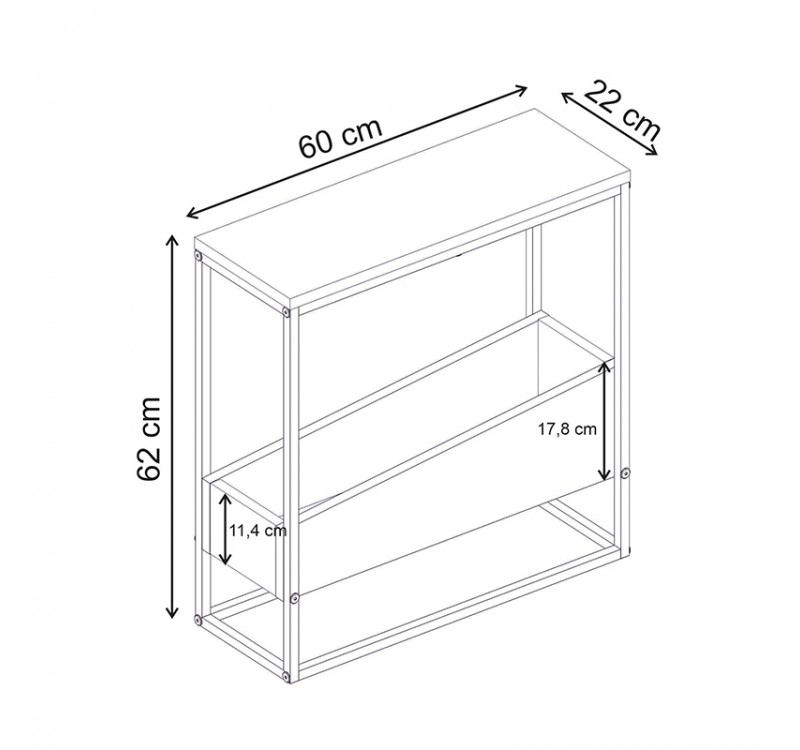 Τραπεζάκι βοηθητικό Lido Megapap χρώμα καρυδί Ud 60x22x62εκ.
