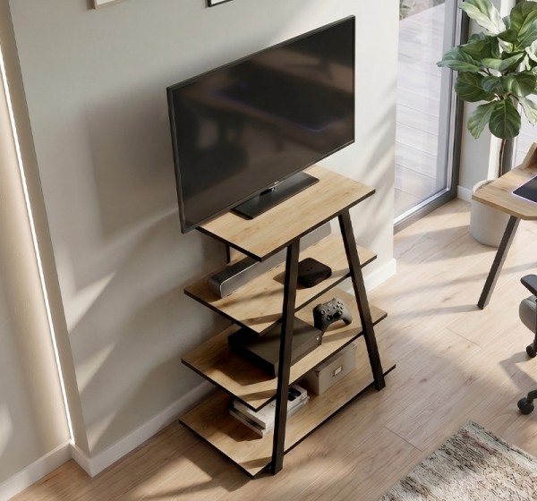 Έπιπλο τηλεόρασης Lyno Megapap χρώμα sapphire oak 70,4x54x80εκ.