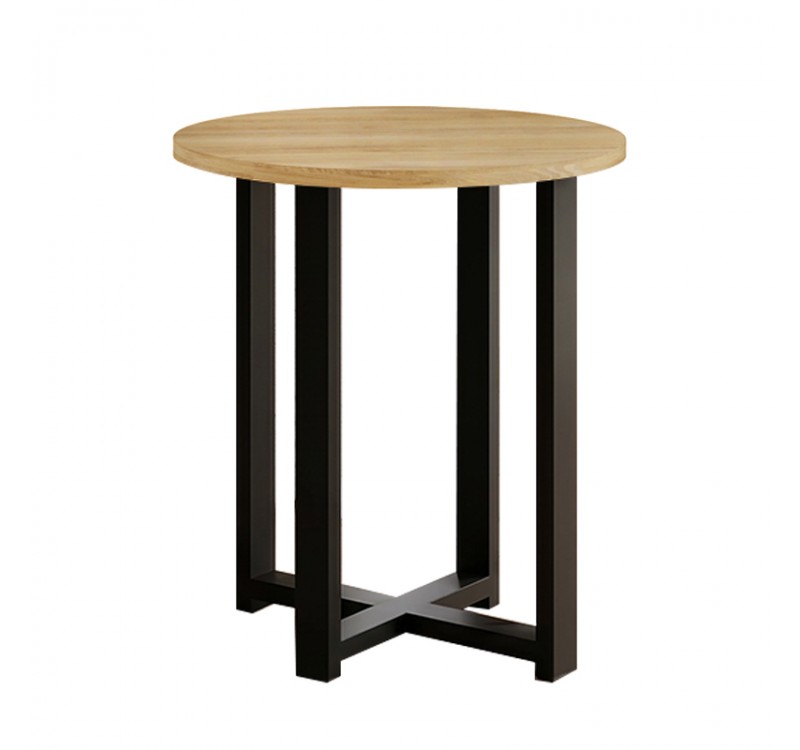 Τραπεζάκι βοηθητικό Mesa Megapap χρώμα sapphire oak Ø45x50εκ.