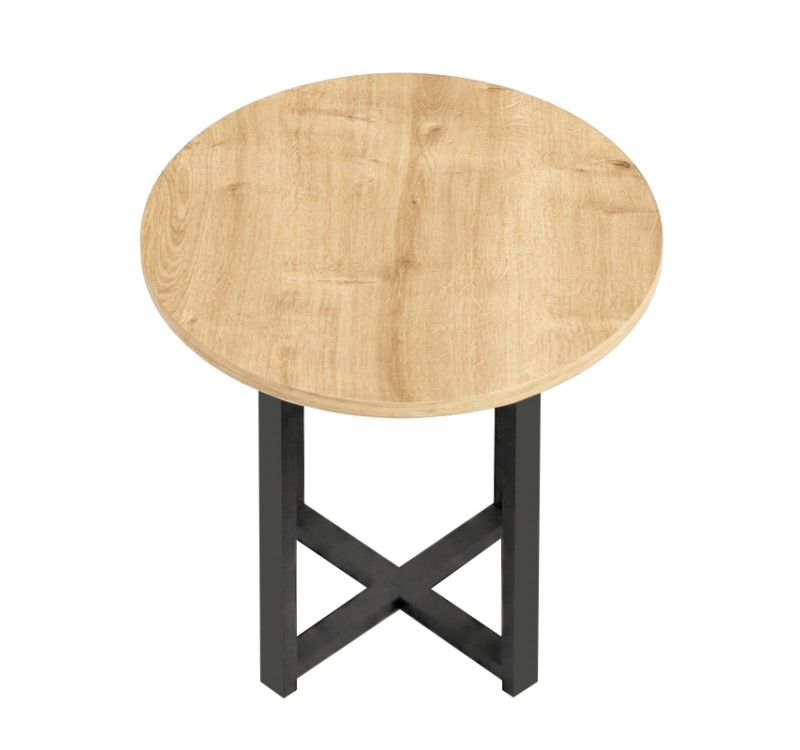 Τραπεζάκι βοηθητικό Mesa Megapap χρώμα sapphire oak Ø45x50εκ.