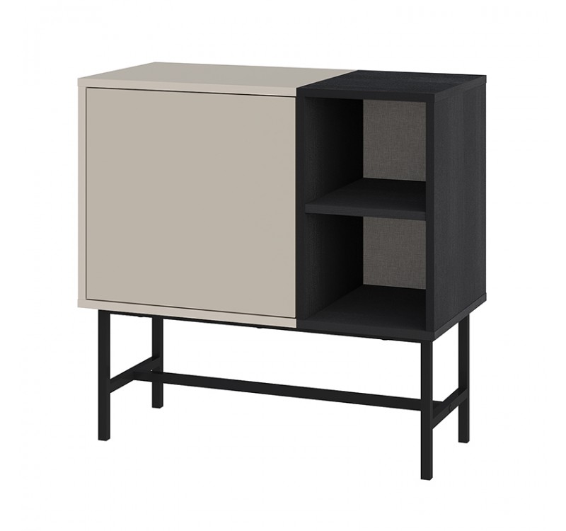 Μπουφές Mona Megapap χρώμα sandstone - black wood 81x40x80εκ.