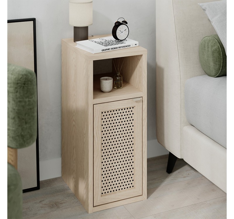 Κομοδίνο Inca Megapap χρώμα light oak 25,2x32x60εκ.