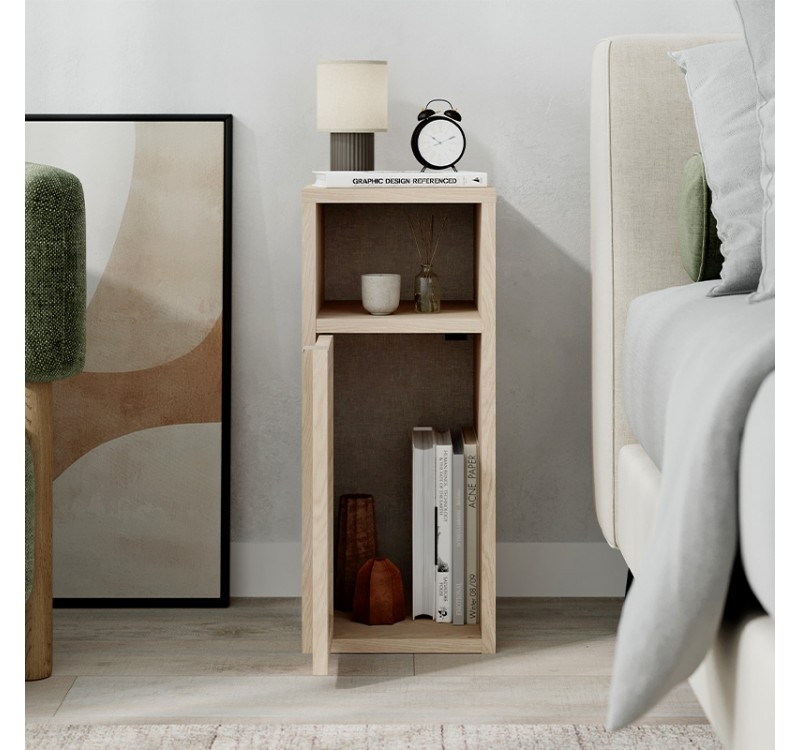 Κομοδίνο Inca Megapap χρώμα light oak 25,2x32x60εκ.