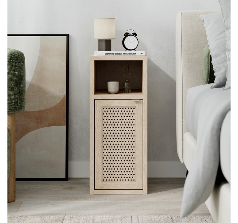 Κομοδίνο Inca Megapap χρώμα light oak 25,2x32x60εκ.