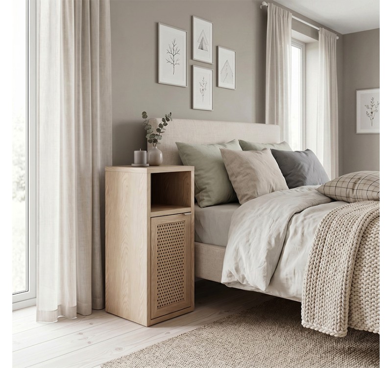 Κομοδίνο Inca Megapap χρώμα light oak 25,2x32x60εκ.