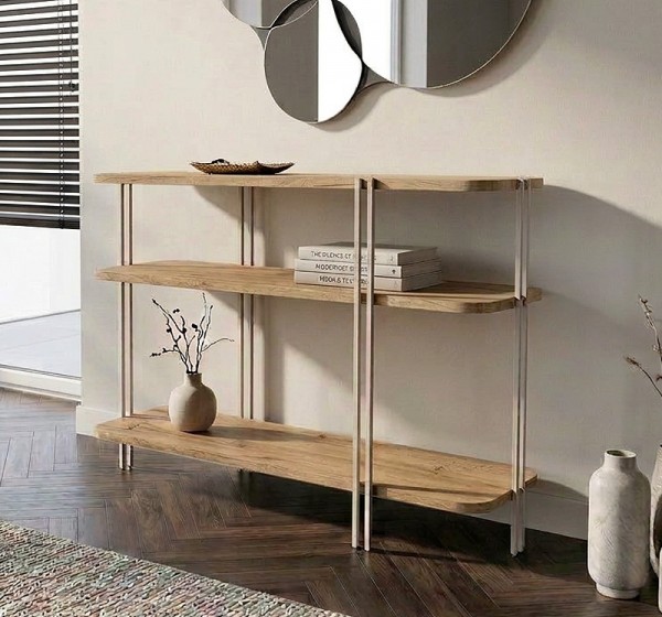Κονσόλα Notus Megapap χρώμα sapphire oak 92x34,5x75εκ.