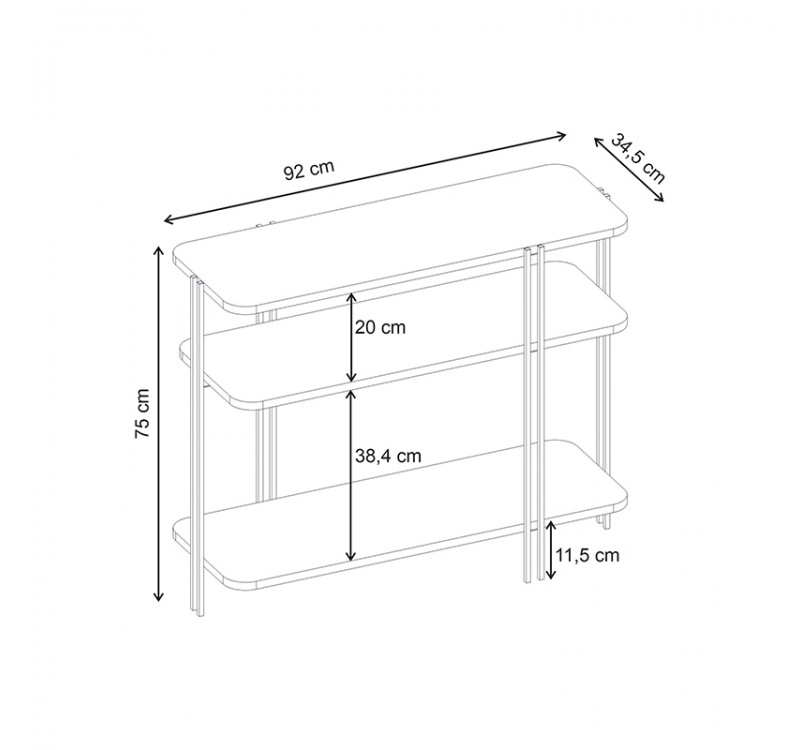 Κονσόλα Notus Megapap χρώμα sapphire oak 92x34,5x75εκ.