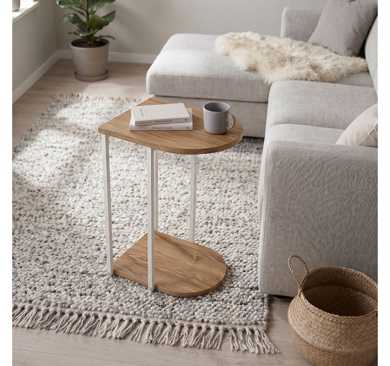 Τραπεζάκι βοηθητικό Roya Megapap χρώμα καρυδί Ud 41,5x32x56εκ.