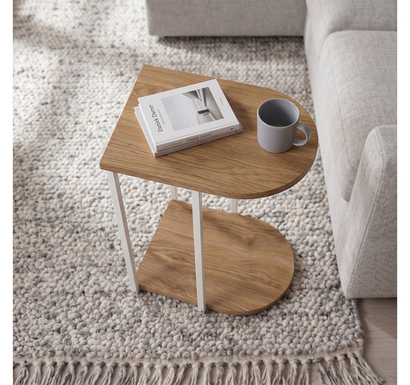 Τραπεζάκι βοηθητικό Roya Megapap χρώμα καρυδί Ud 41,5x32x56εκ.