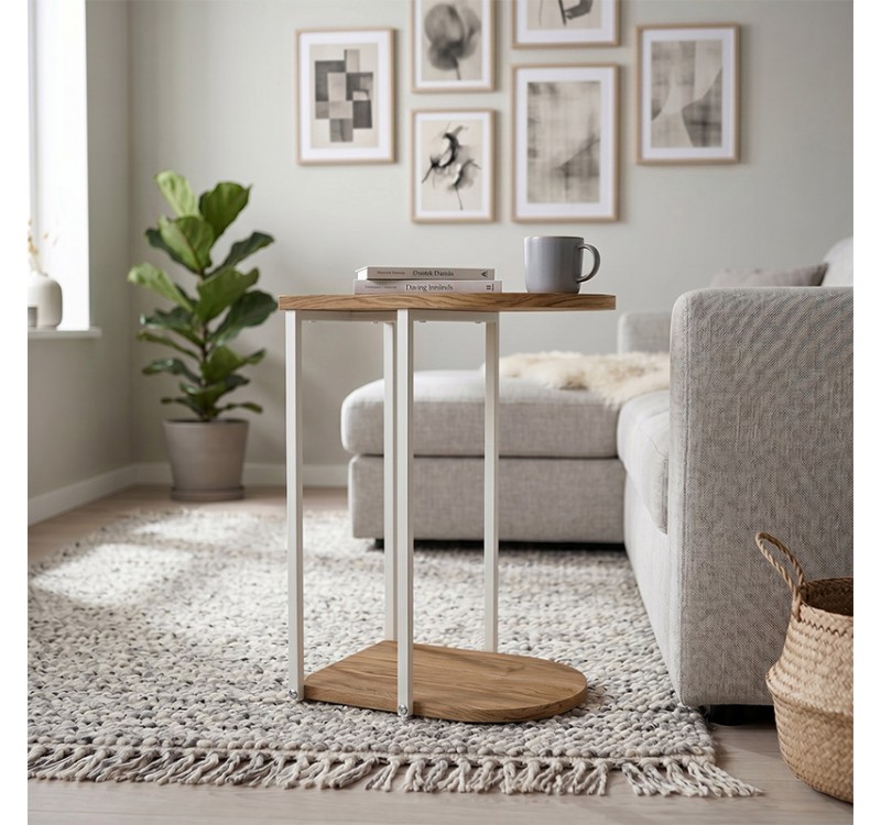 Τραπεζάκι βοηθητικό Roya Megapap χρώμα καρυδί Ud 41,5x32x56εκ.