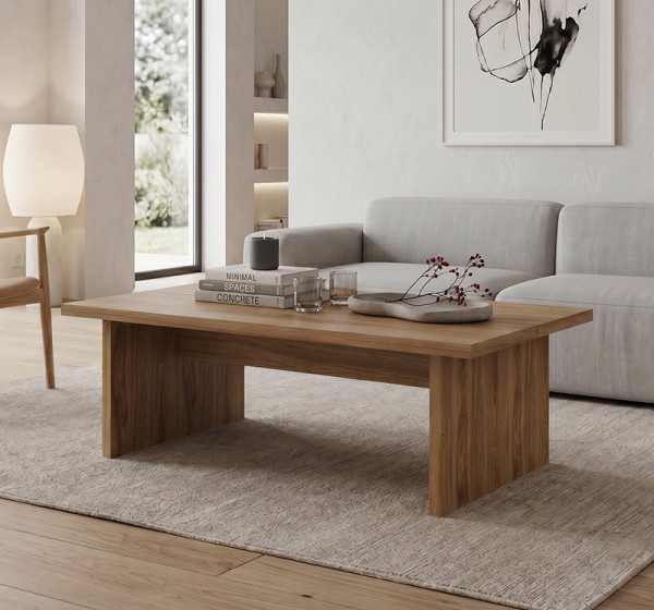 Τραπεζάκι σαλονιού Loana Megapap χρώμα καρυδί Ud 120x70x40εκ.