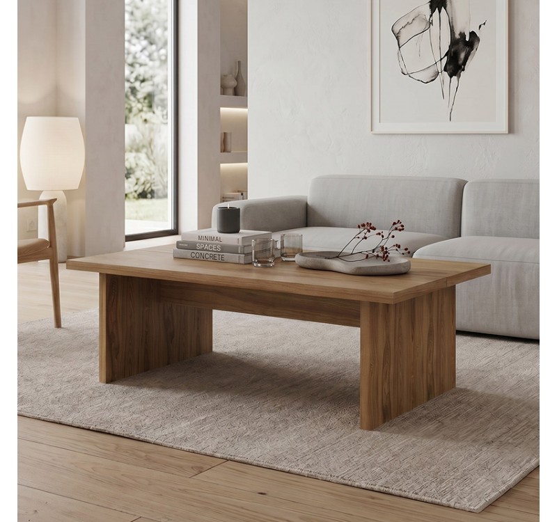 Τραπεζάκι σαλονιού Loana Megapap χρώμα καρυδί Ud 120x70x40εκ.