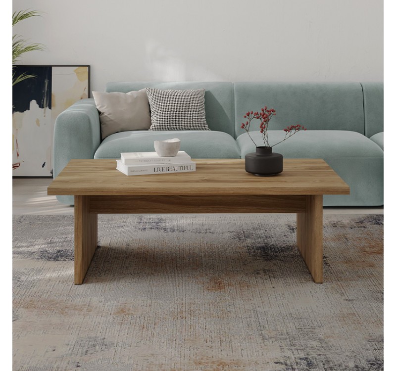 Τραπεζάκι σαλονιού Loana Megapap χρώμα καρυδί Ud 120x70x40εκ.