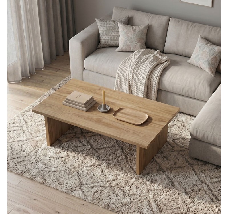Τραπεζάκι σαλονιού Loana Megapap χρώμα καρυδί Ud 120x70x40εκ.