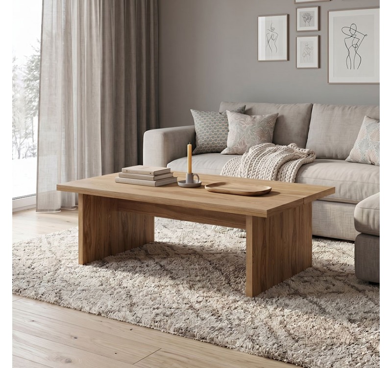 Τραπεζάκι σαλονιού Loana Megapap χρώμα καρυδί Ud 120x70x40εκ.