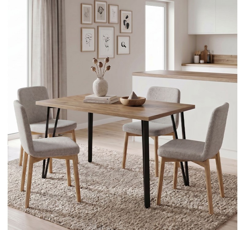 Τραπέζι Xana Megapap χρώμα sepet oak 120x70x77,5εκ.