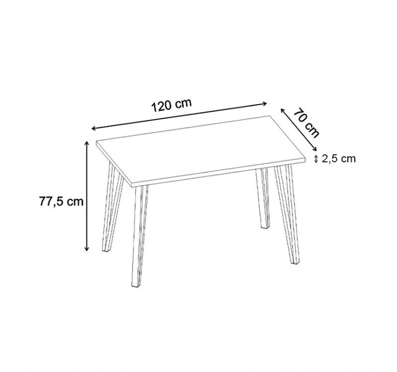 Τραπέζι Xana Megapap χρώμα sepet oak 120x70x77,5εκ.