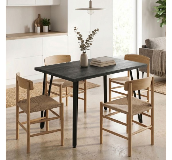 Τραπέζι Xana Megapap χρώμα black wood 120x70x77,5εκ.