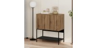 Μπουφές Amira Megapap χρώμα καρυδί Ud - black wood 80x40x90εκ.