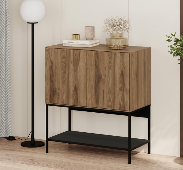 Μπουφές Amira Megapap χρώμα καρυδί Ud - black wood 80x40x90εκ.
