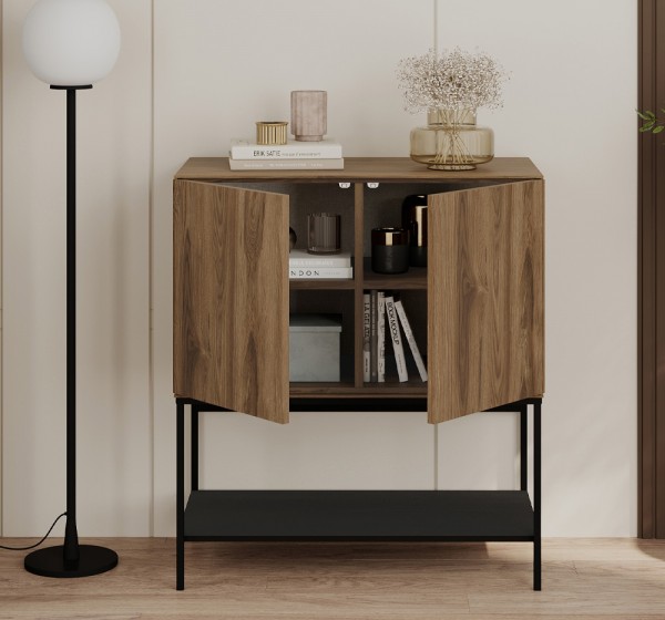 Μπουφές Amira Megapap χρώμα καρυδί Ud - black wood 80x40x90εκ.