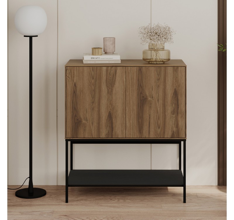 Μπουφές Amira Megapap χρώμα καρυδί Ud - black wood 80x40x90εκ.
