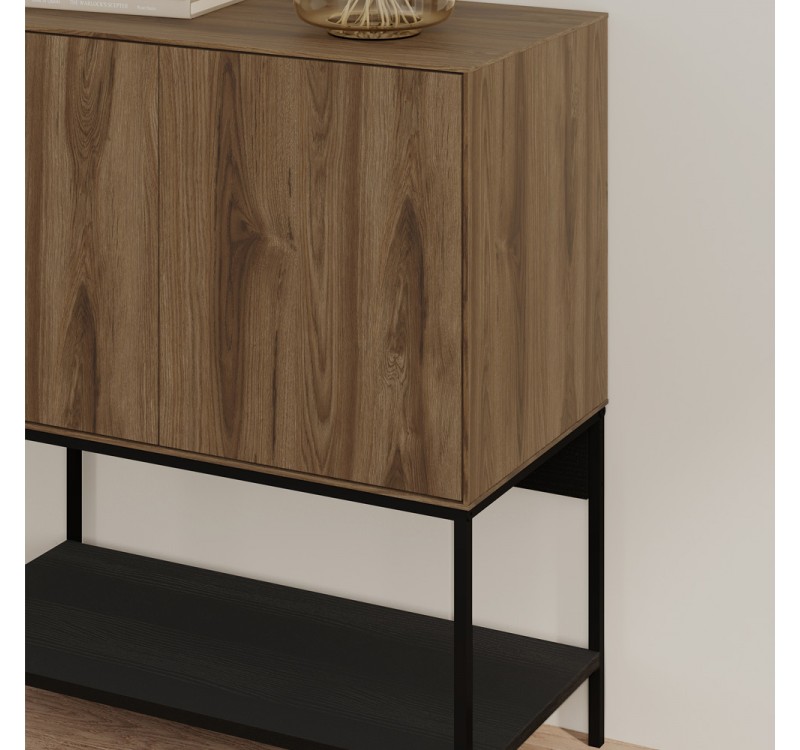 Μπουφές Amira Megapap χρώμα καρυδί Ud - black wood 80x40x90εκ.