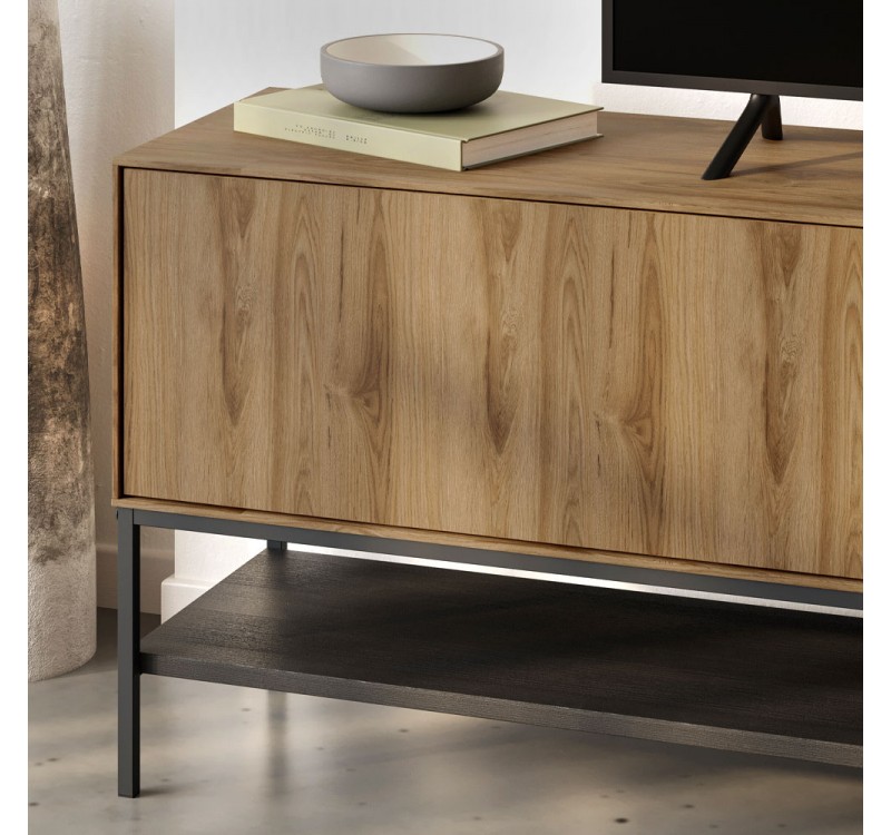 Έπιπλο τηλεόρασης Amira Megapap χρώμα καρυδί Ud - black wood 180x35x55εκ.
