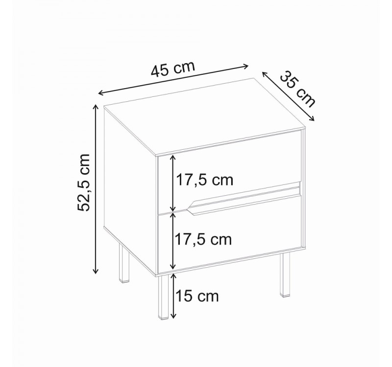 Κομοδίνο Arch Megapap χρώμα sandstone 45x35x52,5εκ.