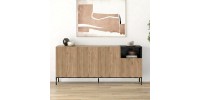 Μπουφές Cailin Megapap χρώμα sepet oak - black wood 180x41,8x80εκ.