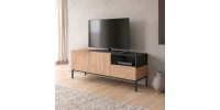 Έπιπλο τηλεόρασης Cailin Megapap χρώμα sepet oak - black wood 140x41,8x55εκ.