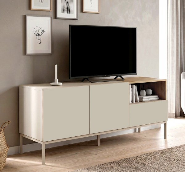 Έπιπλο τηλεόρασης Cailin Megapap χρώμα sandstone - sepet oak 140x41,8x55εκ.